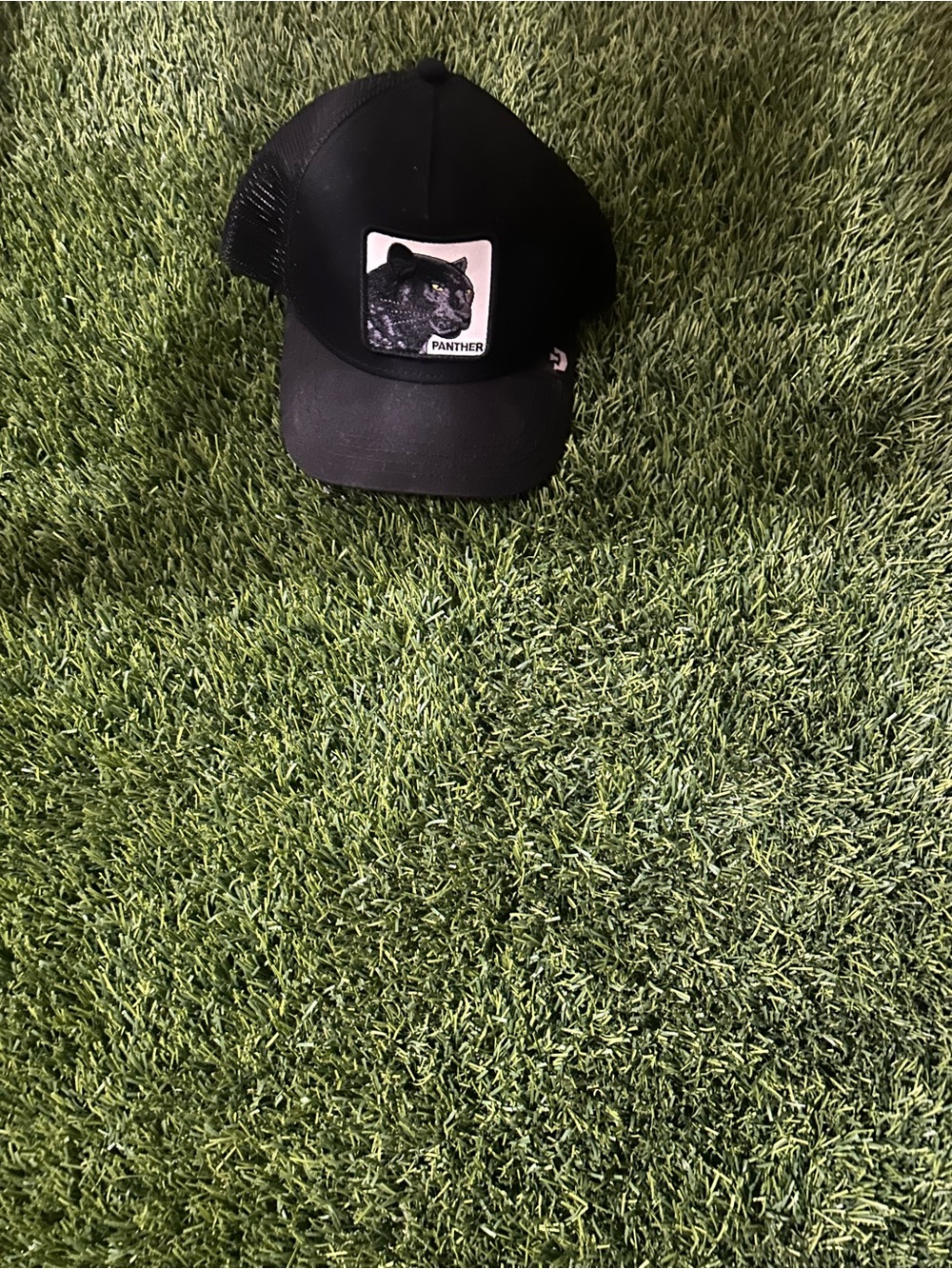 Goorin Bros Black Trucker Hat with Panther Patch